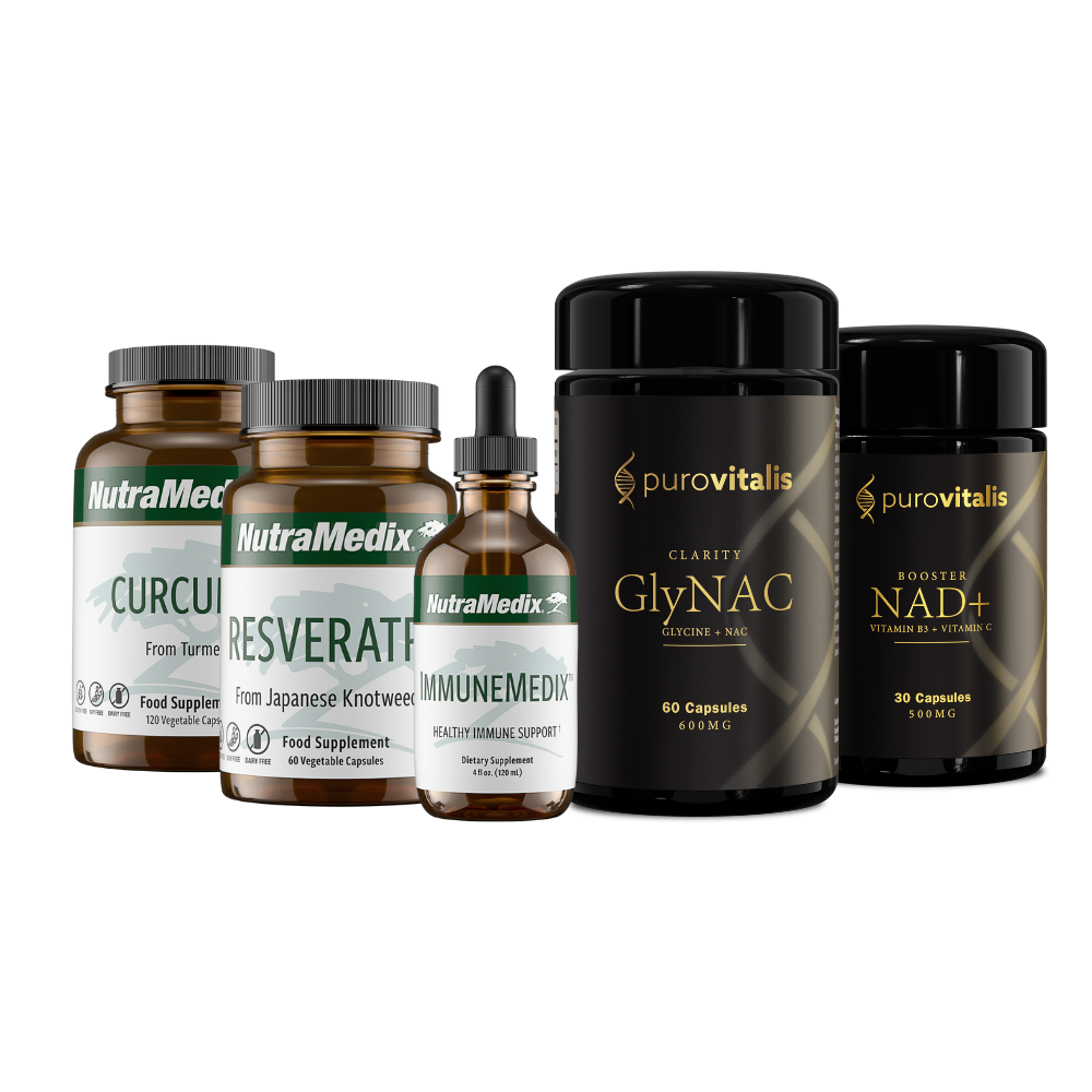 Longevity Set: ImmuneMedix, Curcumin, Resveratrol, NAD+Booster, GlyNAC