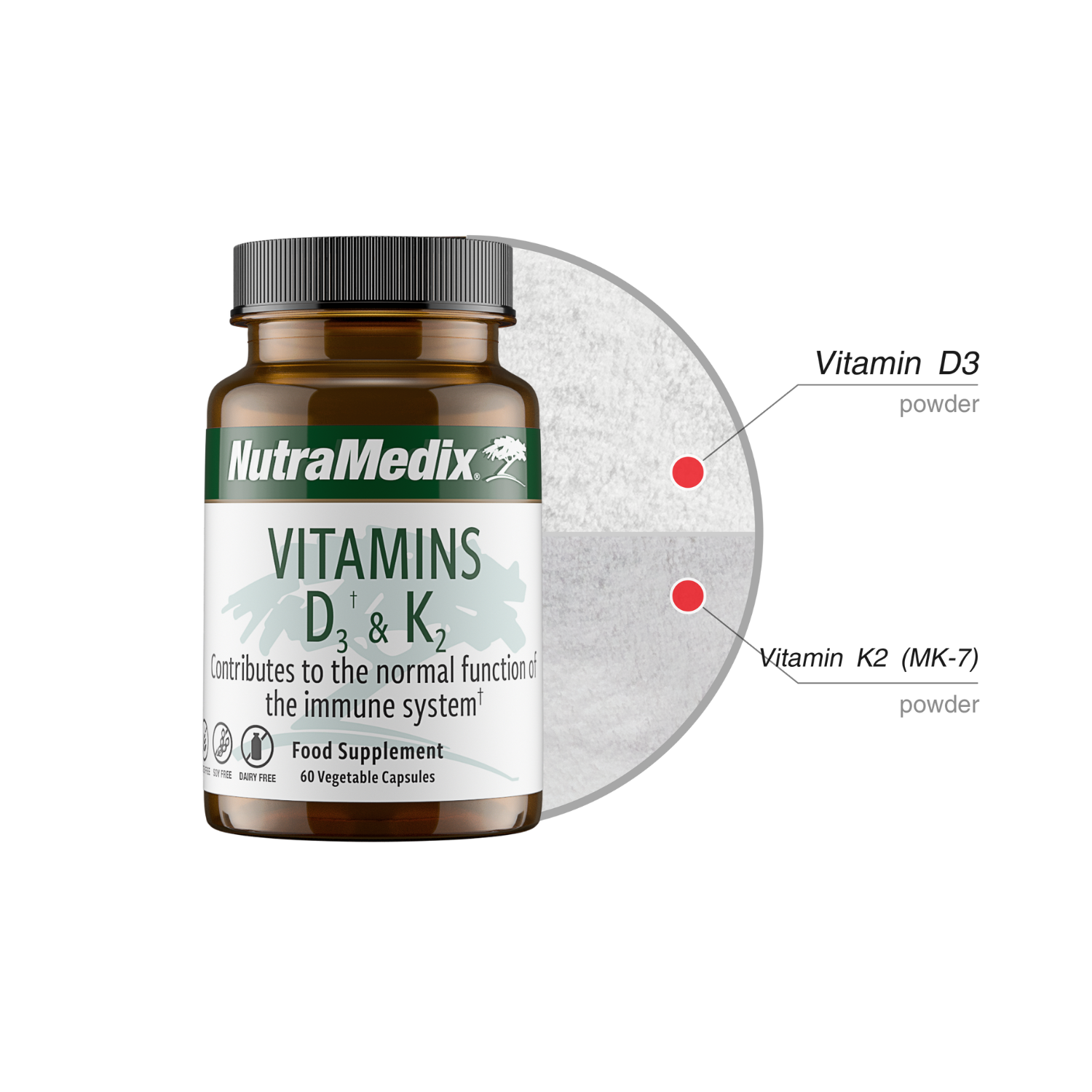 Vitamin D3 &amp; K2 Nutramedix capsules